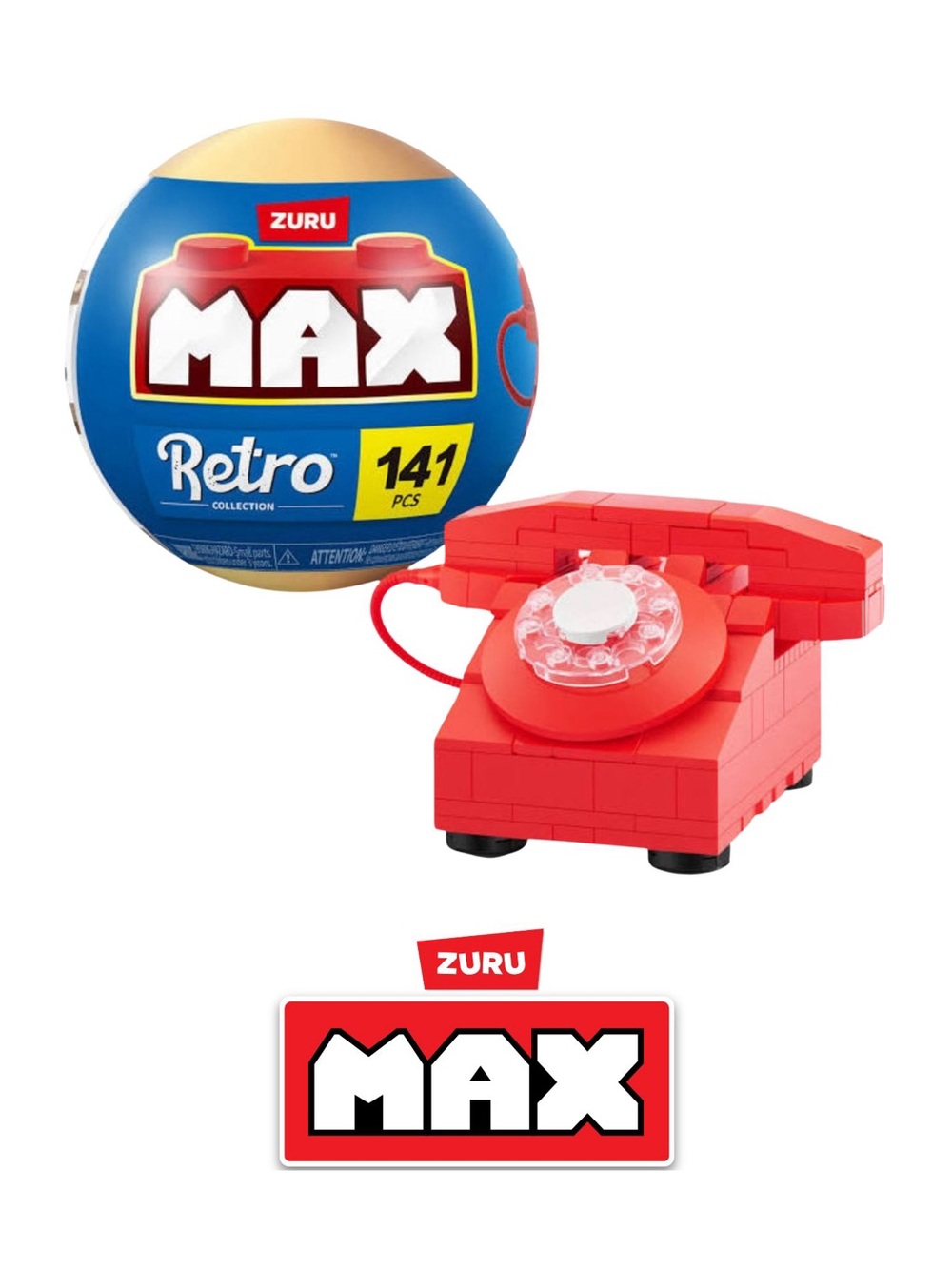 Free With Purchase - Zuru Max Retro Red Rotary Phone Building Set